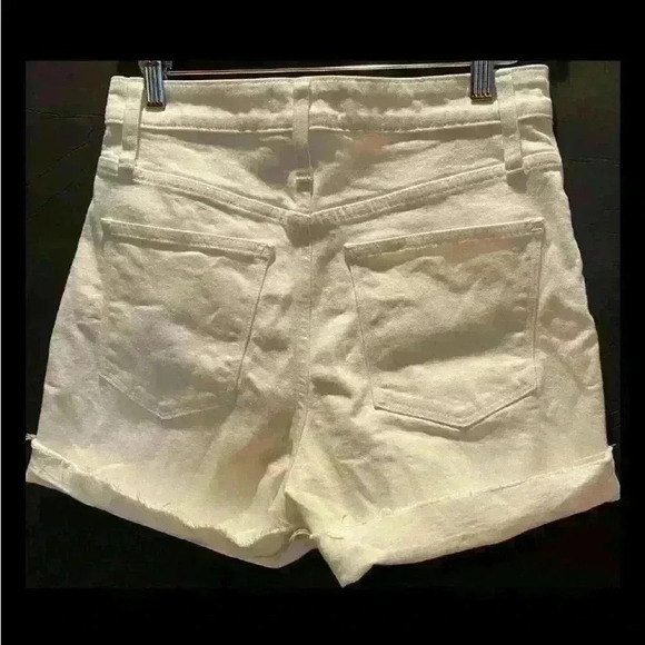 Madewell Relaxed Slouchy Fit Frayed Cut Off Rigid Denim Shorts Vintage White - Picture 4 of 6